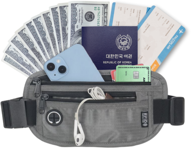 어썸트립 RFID차단 안티스키밍 여행용 복대