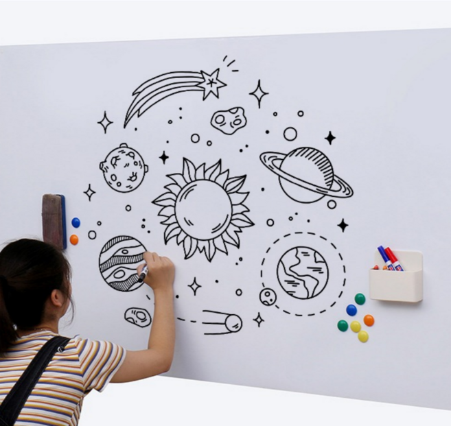 닉스리빙 붙이는 화이트보드 시트지 자석 메모 보드판 게시판, 1개