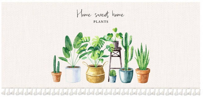 가리개 커튼 찍찍이 가림막 패브릭포스터 주방 책장, 01플랜트(60x40), 1개