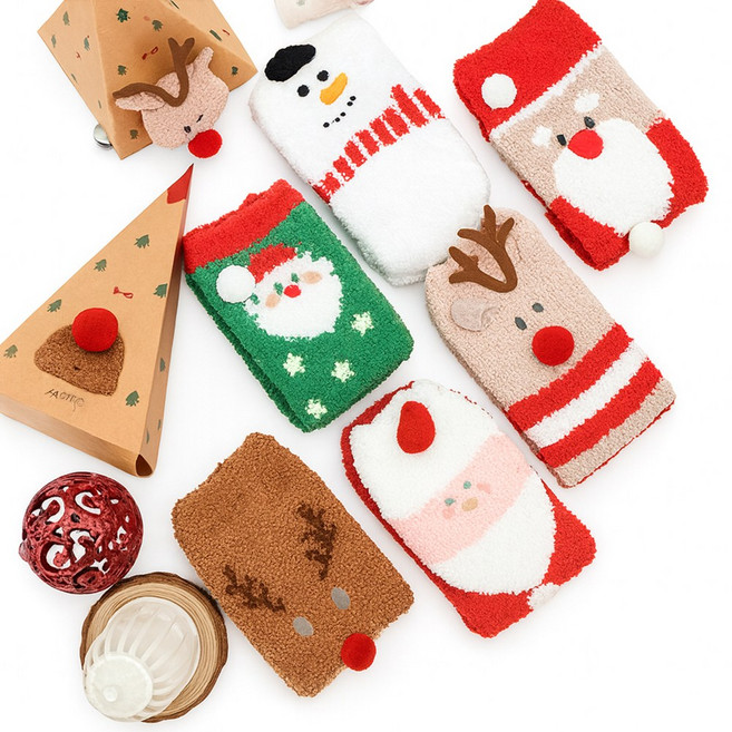 메이스 크리스마스 수면양말 따뜻한 선물 세트 6컬레+포장박스 1set