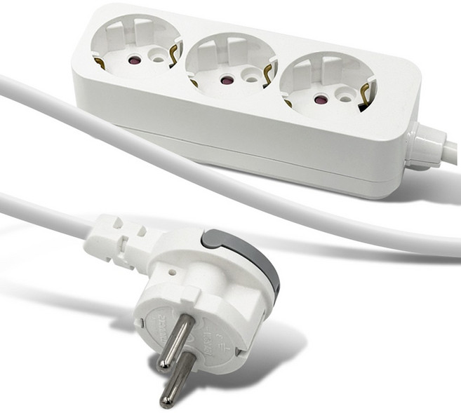 인채널 국산 고용량 납작멀티탭 피노 3구 가구 소파 침대 틈새 플랫플러그, 1개, 화이트_IWFC303, 3m