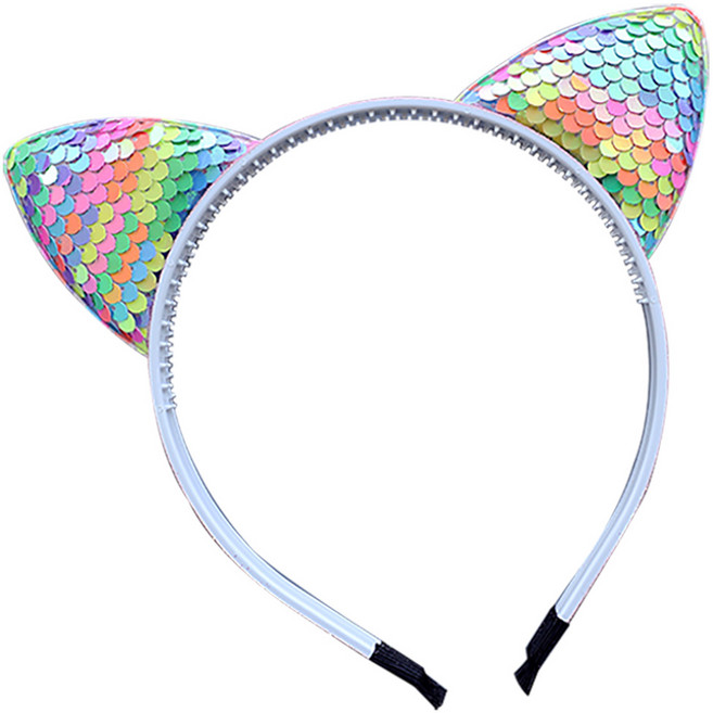 로제 고양이 스팽글 헤어밴드 머리띠