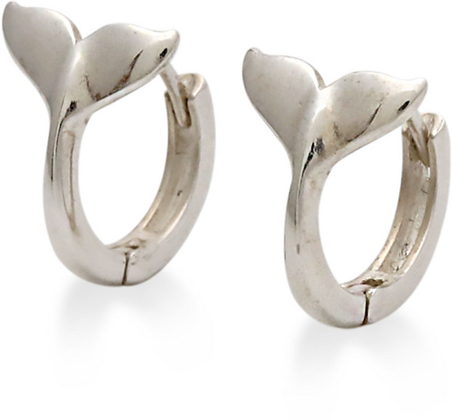 925 SILVER 실버 고래꼬리 링 귀걸이