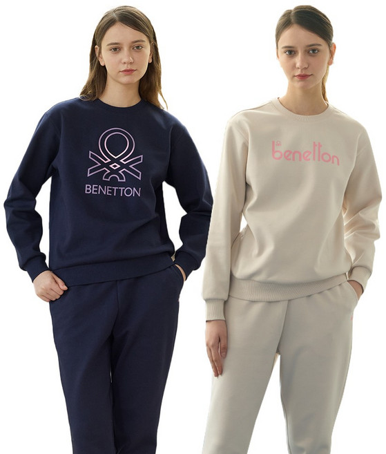 [베네통]LIFE WEAR 로고 여성 셋업 다크네이비/베이지 4종 BNM5M1415_T