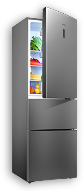 한수전자 저소음 3도어 4도어 김치냉장고 냉장 냉동 겸용 초슬림 스탠드형 에너지절약형, 266L, 다크그레이