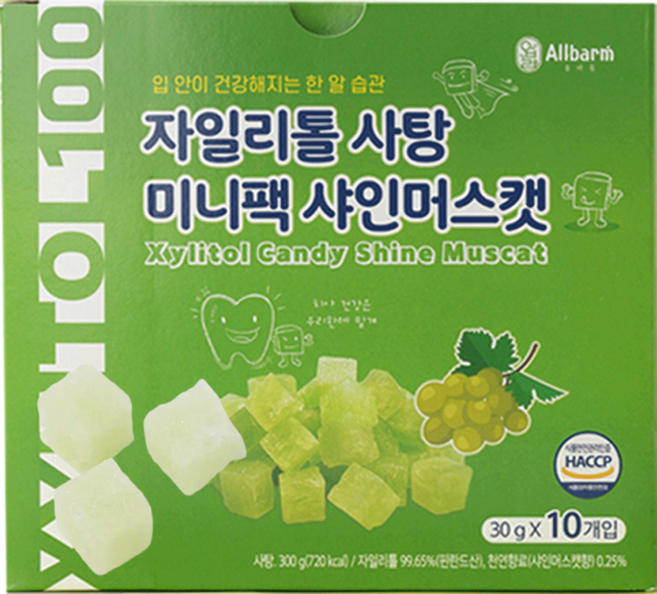 올바름 유아 임산부 온가족 자일리톨 캔디 샤인머스캣맛, 1개, 300g