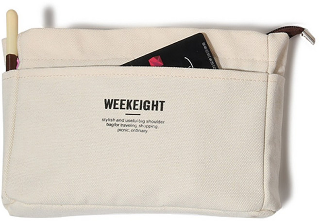 심플앤글로우 지퍼형 가방속정리 캔버스 이너백 이너파우치