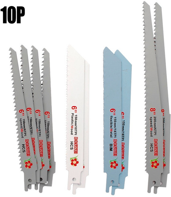 혼합 4종 컷소날 세트 10P 컷쏘날 목재용 철재용, 1세트