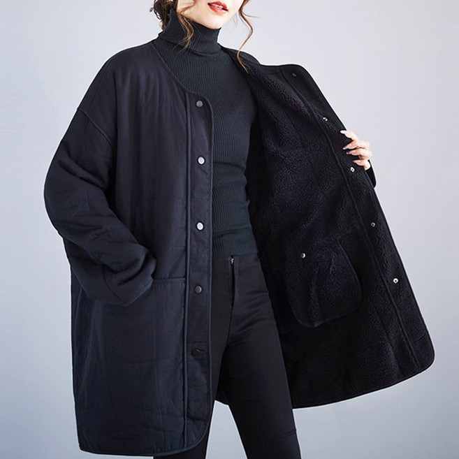 지홍 빅사이즈 양털 뽀글이 오버핏 야상 점퍼 사파리 집업 아우터 누빔