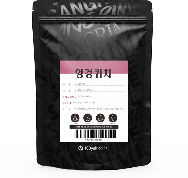 산그리메 100티백 대용량 PLA 생분해필터 삼각티백차/작두콩차 생강차 도라지차 구기자차 여주차 돼지감자차 쌍화차 호박차 국화차 율무팥차 전통차 건강차 허브티, 1개, 100개입, 1g