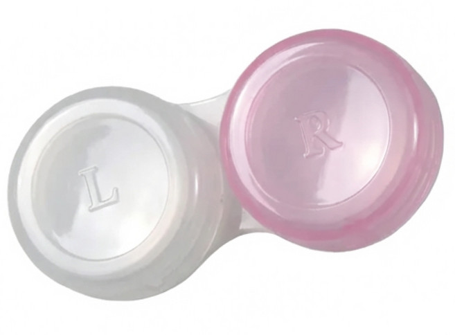 투명 국산 위생 렌즈통 렌즈케이스, 30개, 투명핑크