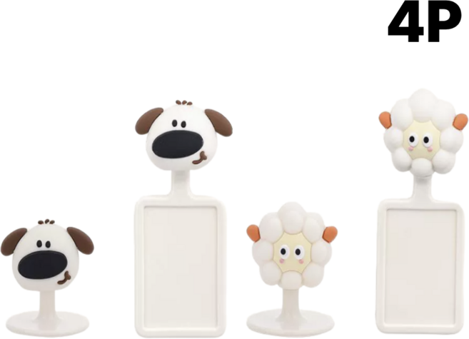 맘띵마켓 변기 커버 손잡이 2종세트 멍멍이+양양이 총 4P, 1세트