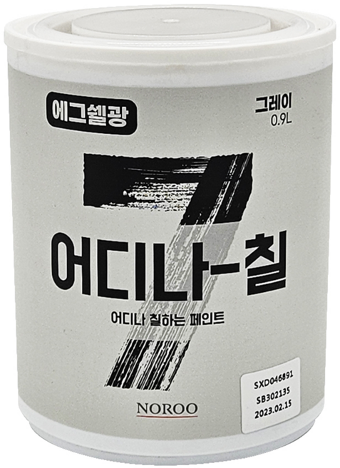 노루페인트 어디나 칠 페인트, 그레이 에그쉘광, 900ml, 1개