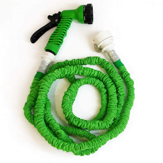 국산 주름 매직호스 물호스 베란다 정원 청소 워터 세차 수도 릴 호수 분사기, 10M 세트 (매직호스+워터건+수도꼭지커넥터)
