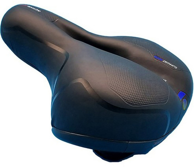 두께 강화 서스펜션 자전거 안장, 블랙 + 블루포인트, 1개