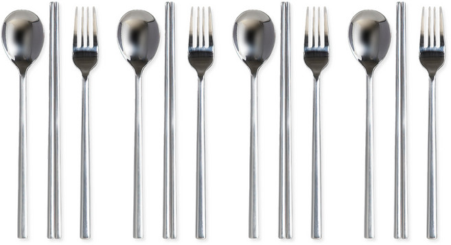 심플라인 수저 포크세트 숟가락 젓가락 포크, 숟가락4+젓가락4+디너포크4, 1개