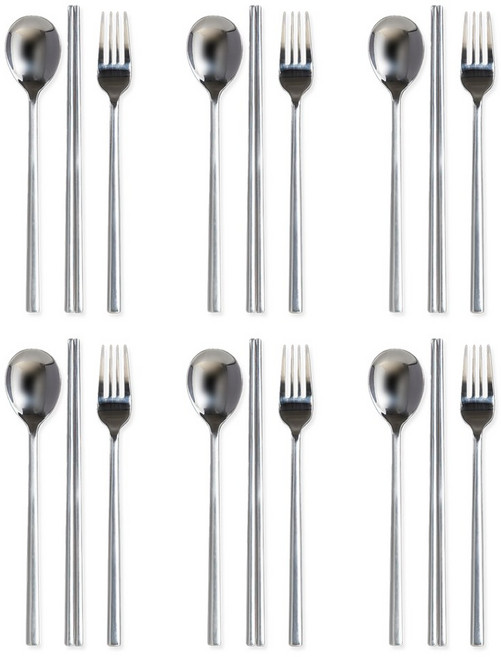 심플라인 수저 포크세트 숟가락 젓가락 포크, 숟가락6+젓가락6+디너포크6, 1개