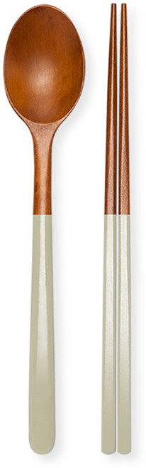 천연옻칠 자연애 우드수저세트 숟가락 젓가락, 올리브그린, 1개