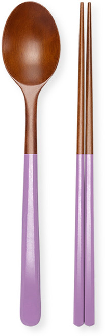 천연옻칠 자연애 우드수저세트 숟가락 젓가락, 라이트퍼플, 1개