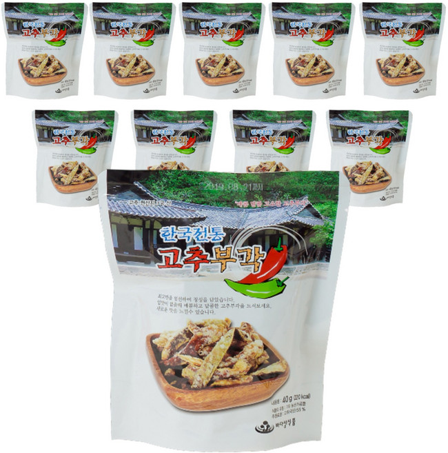 바다샘 매콤바삭 고추부각 60g, 10개