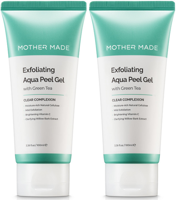 마더메이드 엑스폴리에이팅 아쿠아 녹차 저자극 얼굴각질제거 페이셜 필링젤 필링 각질제거 페이스스크럽, 2개, 100ml