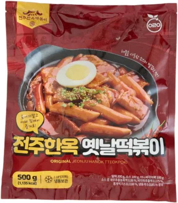 전주한옥 옛날떡볶이 추억의 밀 떡볶이 500G, 2개