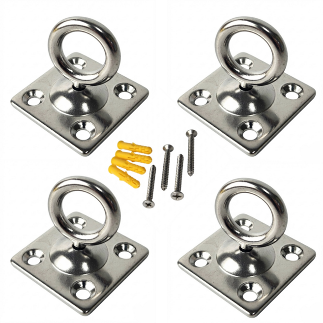 스텐 회전 링고리 360도 스위벨 체인 연결 철물 와이어 부속, 4세트