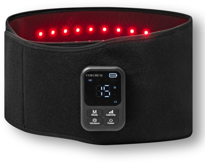 코어힐 근적외선 관절 허리 조사기 전신 벨트 견갑골 무릎 무선 온열 찜질기, 블랙, 진동형