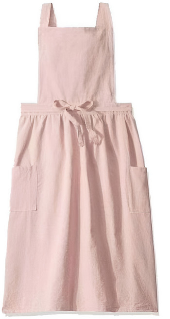 린넨명가 주방 예쁜 여성 원피스 면 린넨 앞치마, 피치 핑크, 1개
