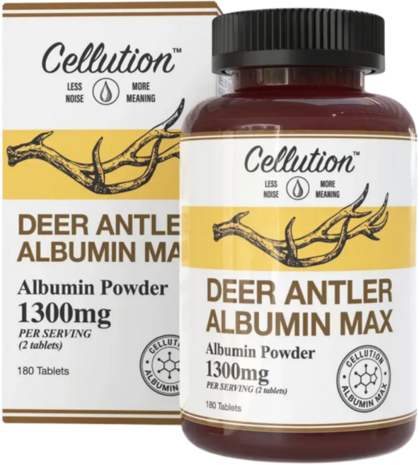 셀루션 녹용 알부민 1300mg 식약청 인증 HACCP 먹는 알부민 난백, 3개, 180정