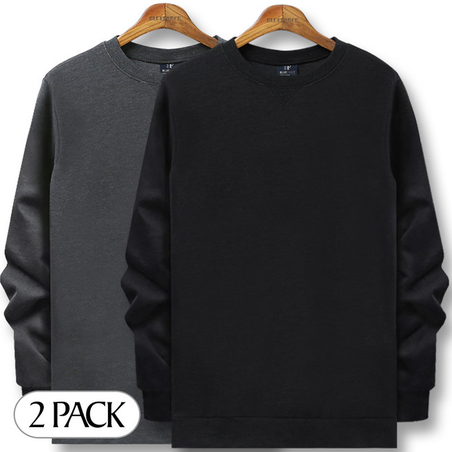 블루포스 심플 맨투맨 1+1세트 남자 긴팔 티셔츠 봄 가을 남성 운동복 단체티 남녀공용 커플티 [국내생산]