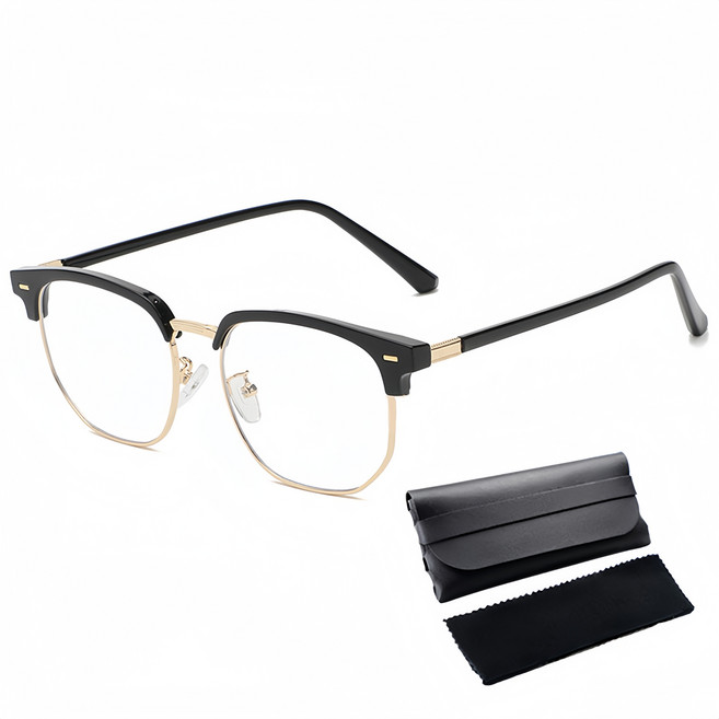 MEGIO 남여공용 베이직 데일리 가벼운 하금테 안경