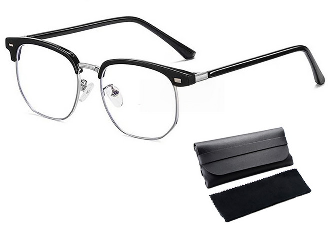 MEGIO 남여공용 베이직 데일리 가벼운 하금테 안경