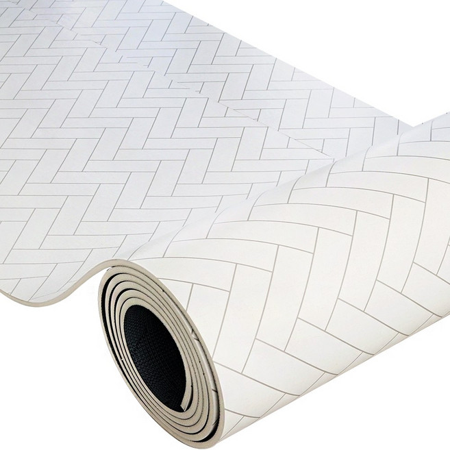 휴팡 18mm 헤링본화이트 층간소음 방지 롤매트 유아 어린이 펫 거실 아이방 놀이방매트, 헤링본 화이트