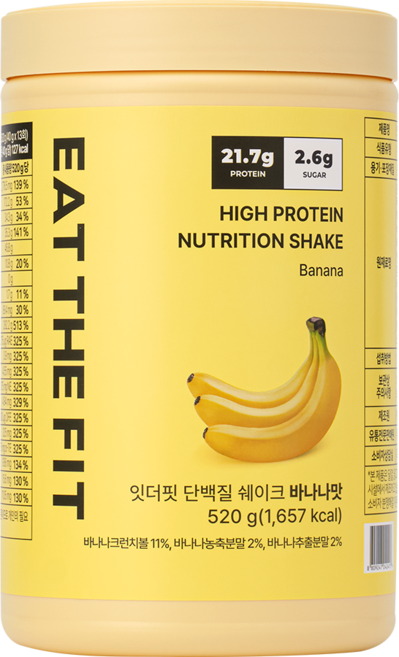 잇더핏 단백질 쉐이크 대용량(바나나맛), 1개, 520g