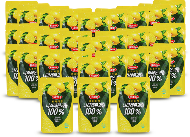 프리미엄 니라 레몬과즙 100% 호주산 NFC 착즙 주스 [140ml / 30포 / 4200ml], 140ml, 30개