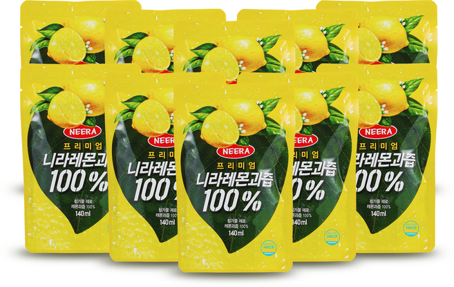 프리미엄 니라 레몬과즙 100% 호주산 NFC 착즙 주스 [140ml / 10포 / 1400ml], 140ml, 10개