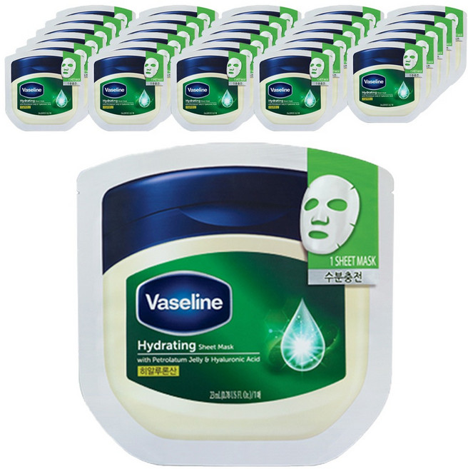 바세린 수분 시트 마스크, 1개입, 20개