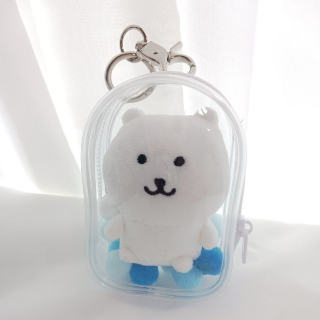 티니숲속 10cm인형 pvc 보관케이스 가방 키링 파우치 솜인형, 4. 반타원형, (6.5cmx10.5cm), 1개, 투명