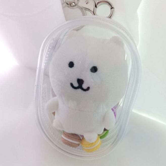 티니숲속 10cm인형 pvc 보관케이스 가방 키링 파우치 솜인형, 1개, 투명, 1. 타원형A, (6.5cmx10.5cm)