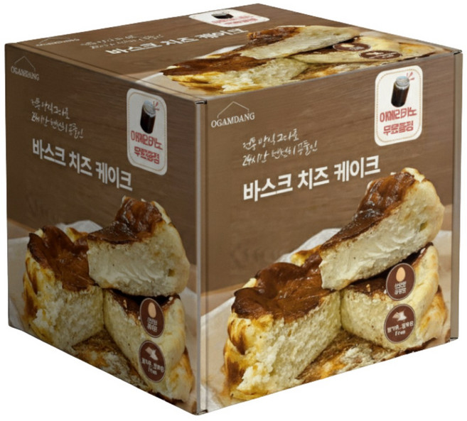 [오감당] 바스크 치즈케이크 글루텐프리 (냉동) 수제 선물 파티 생일 케이크, 300g, 1개