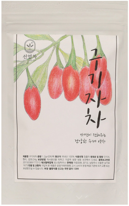 마음정원 선엽차 국산 유기농 수제 구기자차 티백 차, 1.2g, 1개, 20개입
