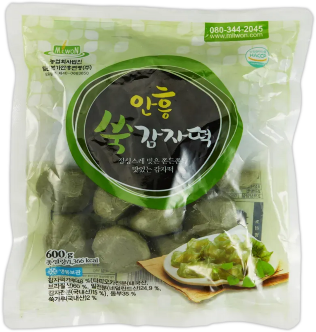 직판 밀원본가 강원도 안흥 감자떡 쑥 600g 약20개, 1개