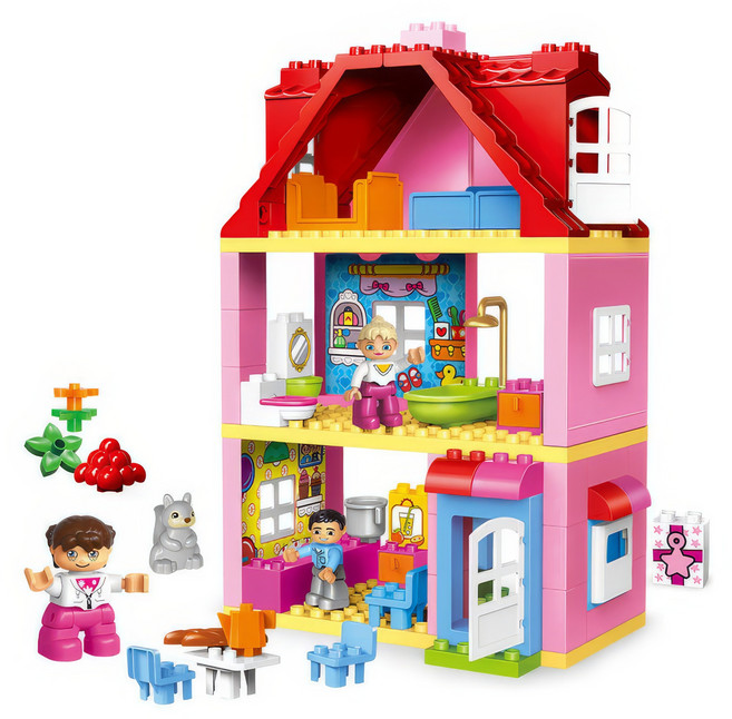 블록피아 키드두 블록 행복한 우리집 레고 듀플로 호환 유아 블럭, 1개