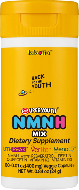 라라비타 NMNH 400mg 레스베라트롤 피세틴 케르세틴 K2 D3 항노화 고순도 고함량 uthpeak, 1개, 60정