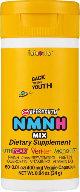 라라비타 NMNH 400mg 레스베라트롤 피세틴 케르세틴 K2 D3 항노화 고순도 고함량 uthpeak, 1개, 60정 - 쿠팡
