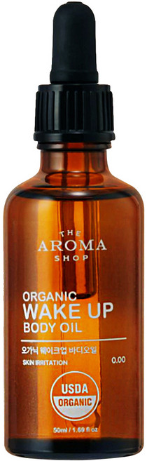 더아로마샵 오가닉 100% USDA 웨이크업 바디오일 - 페퍼민트&라벤더&유칼립투스&레몬 천연 시원한 쿨 마사지 고보습 호호바 모이스처 데일리 멀티 케어 오일, 1개, 50ml
