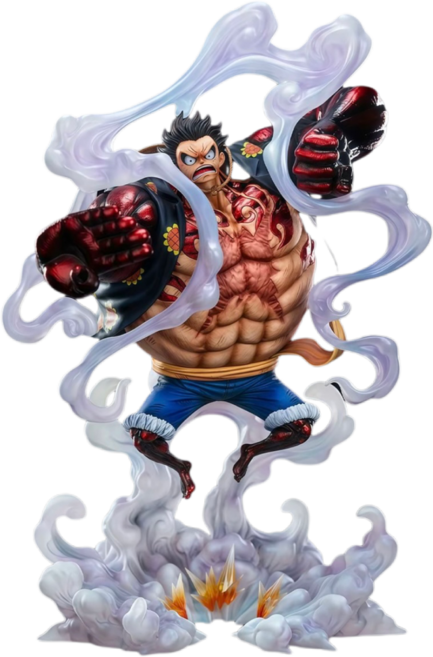 LovEly StoRy 원피스 데스크테리어 컬렉션 파워풀 기어4 바운드맨 루피 대형 S풀 페인팅 피규어, 1세트