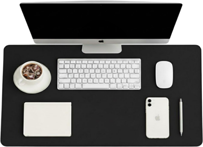 에스홈 프리미엄 가죽 데스크 마우스 장패드, 1개, 클래식 블랙