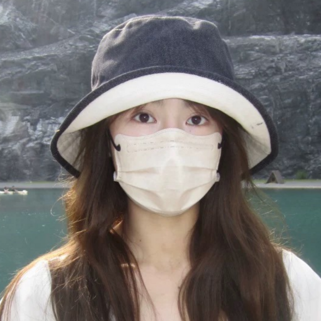 HALOPICK 여성 사계절 데님 양면 벙거지 모자